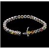 Image 3 : 10.58ctw Multi Color Sapphire Bracelet - 14KT White Gold