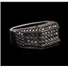 Image 2 : 14KT Black Gold 2.40ctw Black Diamond Ring