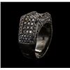 Image 3 : 14KT Black Gold 2.40ctw Black Diamond Ring