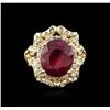 Image 1 : 14KT Yellow Gold 8.01ct Ruby and Diamond Ring