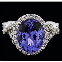 14KT White Gold 5.12ct Tanzanite and Diamond Ring