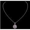 Image 1 : 14KT White Gold 1.07ctw Diamond Pendant With Chain