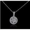 Image 2 : 14KT White Gold 1.07ctw Diamond Pendant With Chain