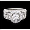 Image 1 : 14KT White Gold EGL Certified 3.10ctw Diamond Ring
