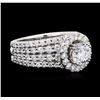 Image 2 : 14KT White Gold EGL Certified 3.10ctw Diamond Ring
