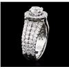 Image 3 : 14KT White Gold EGL Certified 3.10ctw Diamond Ring