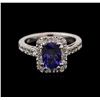 Image 1 : 1.58ct Tanzanite and Diamond Ring - 14KT White Gold