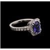 Image 2 : 1.58ct Tanzanite and Diamond Ring - 14KT White Gold
