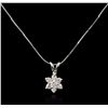 Image 2 : 14KT White Gold 0.80ctw Diamond Pendant With Chain
