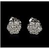 Image 1 : 14KT White Gold 0.92ctw Diamond Earrings