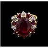 Image 1 : 8.73ctw Ruby and Diamond Ring - 14KT Yellow Gold