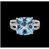 Image 1 : 14KT White Gold 9.91ct Topaz and Diamond Ring