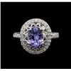 Image 1 : 2.10ct Tanzanite and Diamond Ring - 14KT White Gold