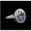 Image 2 : 2.10ct Tanzanite and Diamond Ring - 14KT White Gold