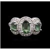 Image 1 : 14KT White Gold 1.40ctw Alexandrite and Diamond Ring