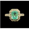 Image 1 : 2.30ct Emerald and Diamond Ring - 14KT Yellow Gold