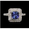 Image 1 : 14KT White Gold 1.61ct Tanzanite and Diamond Ring