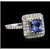 Image 2 : 14KT White Gold 1.61ct Tanzanite and Diamond Ring