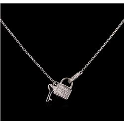 0.12ctw Diamond Necklace - 14KT White Gold