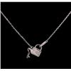 Image 1 : 0.12ctw Diamond Necklace - 14KT White Gold