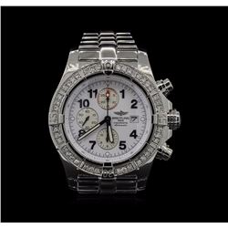 Breitling Stainless Steel 1.80ctw Diamond Super Avenger Mens Watch