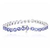 Image 2 : 14KT White Gold 11.20ctw Tanzanite and Diamond Bracelet
