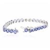 Image 3 : 14KT White Gold 11.20ctw Tanzanite and Diamond Bracelet