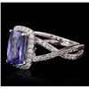 Image 2 : 14KT White Gold 1.97ct Tanzanite and Diamond Ring