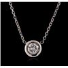 Image 1 : 14KT White Gold 0.30ct Diamond Solitaire Necklace