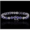 Image 2 : 14KT White Gold 9.20ctw Tanzanite and Diamond Bracelet