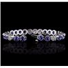Image 3 : 14KT White Gold 9.20ctw Tanzanite and Diamond Bracelet