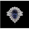 Image 1 : 18KT White Gold 3.67ct Tanzanite and Diamond Ring