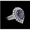Image 2 : 18KT White Gold 3.67ct Tanzanite and Diamond Ring