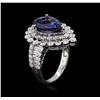 Image 3 : 18KT White Gold 3.67ct Tanzanite and Diamond Ring