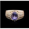 Image 1 : 14KT Rose Gold 2.33ct Tanzanite and Diamond Ring