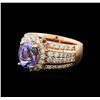 Image 2 : 14KT Rose Gold 2.33ct Tanzanite and Diamond Ring