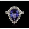 Image 1 : 14KT White Gold GIA Certified 5.07ct Tanzanite and Diamond Ring