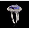 Image 3 : 14KT White Gold GIA Certified 5.07ct Tanzanite and Diamond Ring
