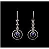 Image 1 : 14KT White Gold 1.46ctw Tanzanite and Diamond Earrings