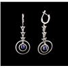 Image 2 : 14KT White Gold 1.46ctw Tanzanite and Diamond Earrings