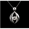 Image 2 : 14KT White Gold 1.40ctw Diamond Pendant With Chain