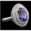 Image 2 : 14KT White Gold 5.02ct Tanzanite and Diamond Ring