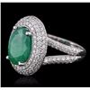 Image 2 : 14KT White Gold 3.84ct Emerald and Diamond Ring