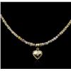 Image 2 : 14KT Yellow Gold 21.73ctw Rough Diamond Necklace With Charm