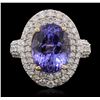 Image 1 : 14KT Two-Tone Gold 5.40ct Tanzanite and Diamond Ring