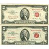 Image 5 : Lot of 10 Assorted United States Red Seal $2 Bills
