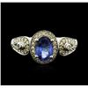 Image 1 : 14KT White Gold 1.04ct Tanzanite and Diamond Ring