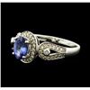Image 2 : 14KT White Gold 1.04ct Tanzanite and Diamond Ring