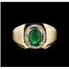 Image 1 : 1.95ct Emerald and Diamond Ring - 14KT Yellow Gold