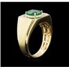 Image 3 : 1.95ct Emerald and Diamond Ring - 14KT Yellow Gold